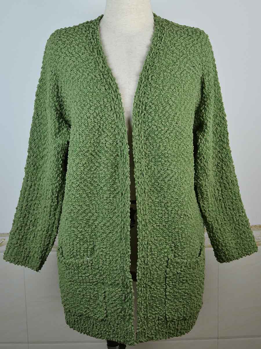 Veleaee Casual Daily Solid Cardigan Cardigan Collar Tops(5 colors)