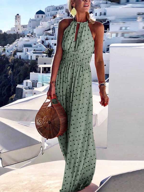 Veleaee Sexy Printed Maxi Dress