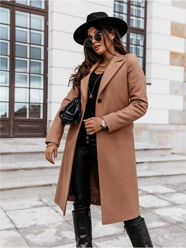 Veleaee Popular Long Style Overcoat