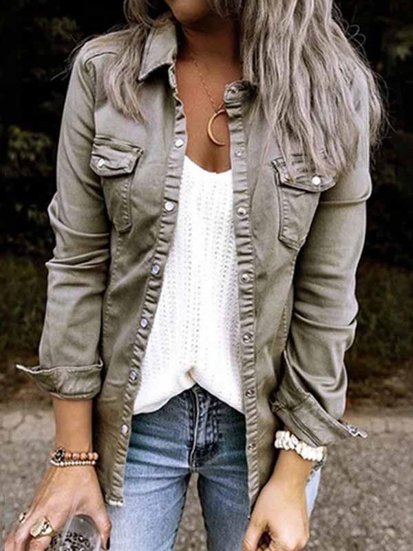 Veleaee Trendy Denim Tops