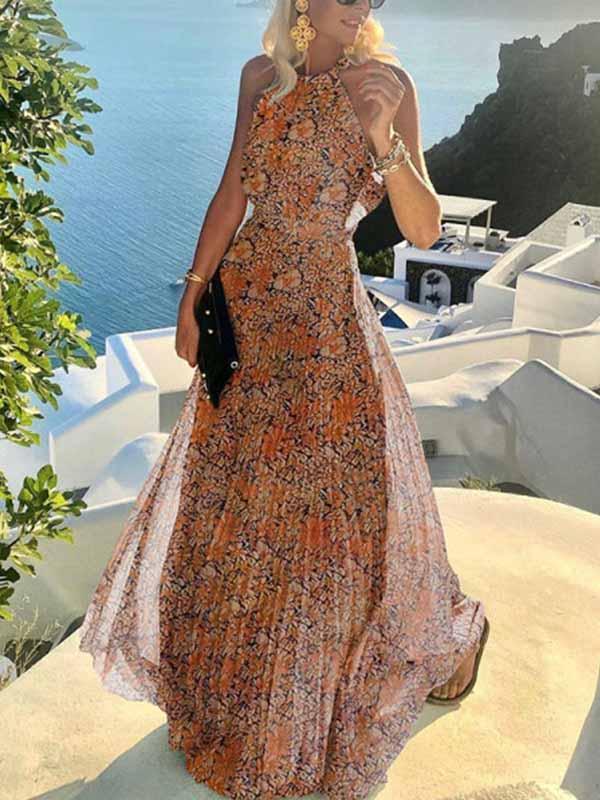 Veleaee Polka Dot Pleated Dress