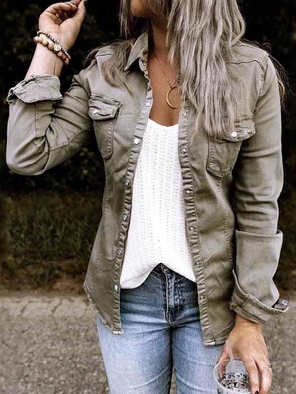 Veleaee Trendy Denim Tops