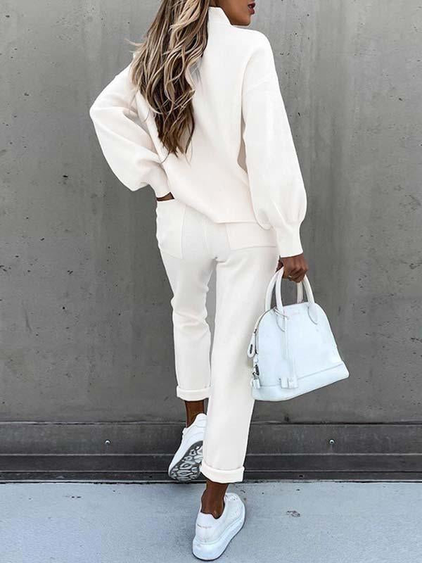 Veleaee Pockets Design Loungewear Sets