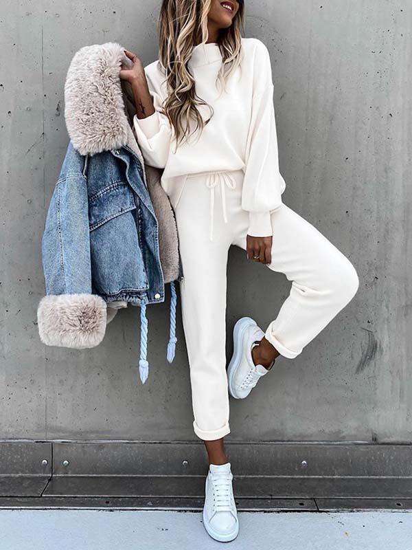 Veleaee Pockets Design Loungewear Sets