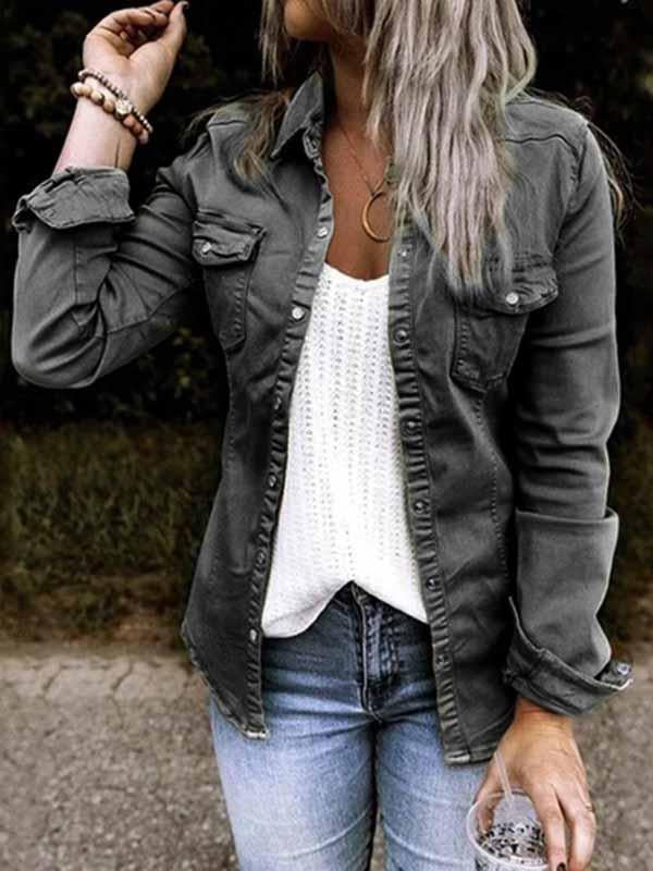 Veleaee Trendy Denim Tops