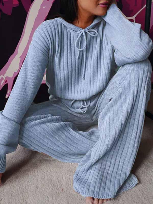 Veleaee Loose Hooded Two Sets