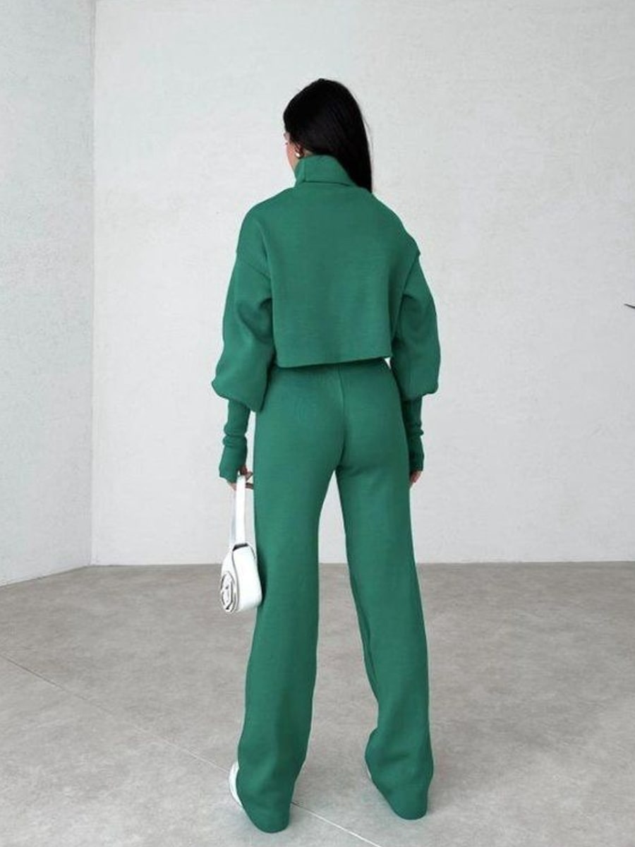 Turtleneck Drop Shoulder Sweater & Knit Pants