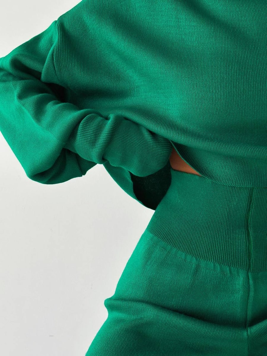 Turtleneck Drop Shoulder Sweater & Knit Pants