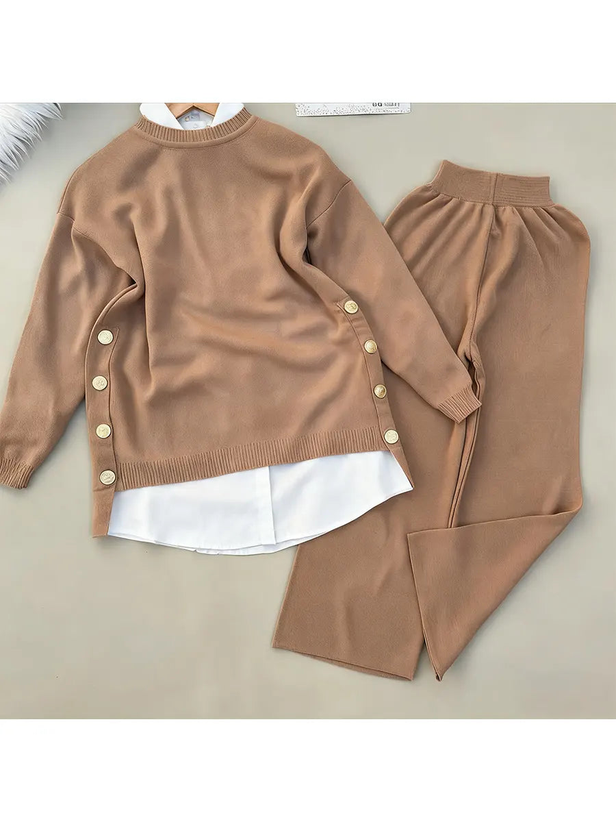 Veleaee🔥 📦📦Buy 2 PCS for free shipping🔥 Women's Comfortable Pullover Sweater and Pants Two-piece Set-1