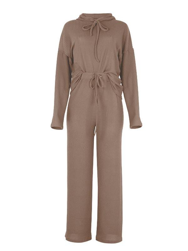 Veleaee Loose Hooded Two Sets