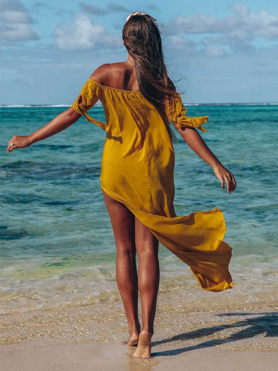 Veleaee One-Shoulder Irregular Split Dress