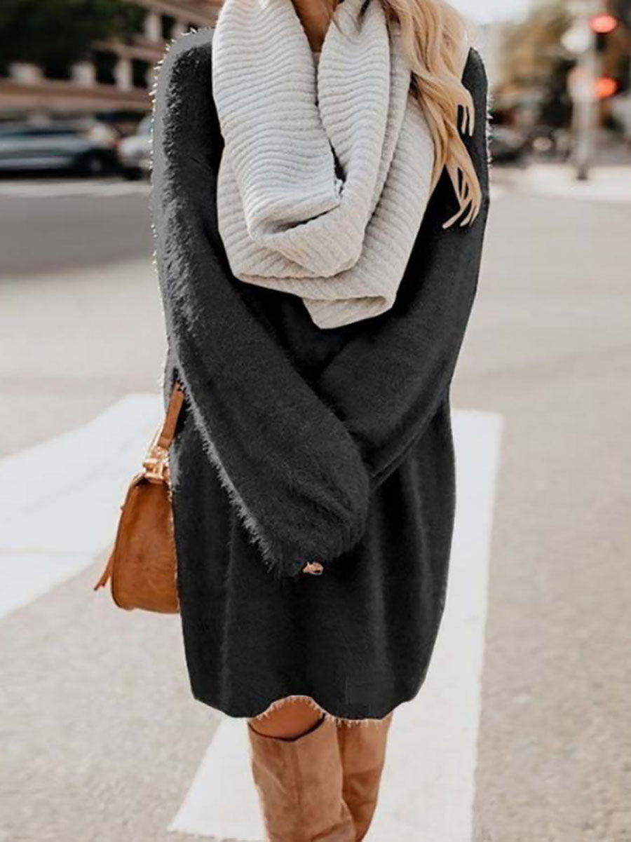 Veleaee Plush Sweater Dress(8 colors)