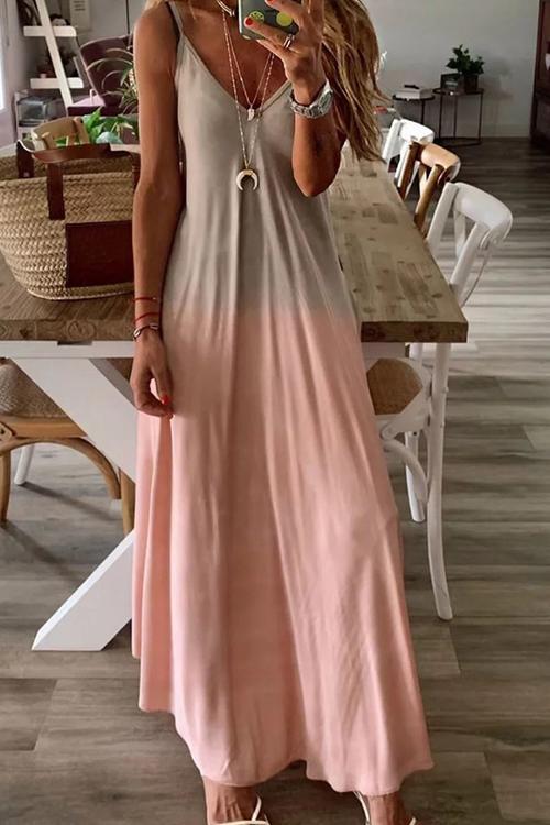 Veleaee Gradient Slip Maxi Dress