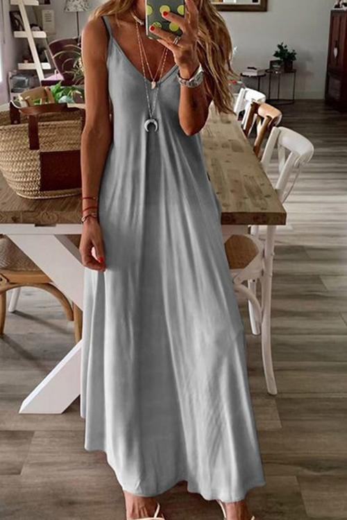 Veleaee Gradient Slip Maxi Dress