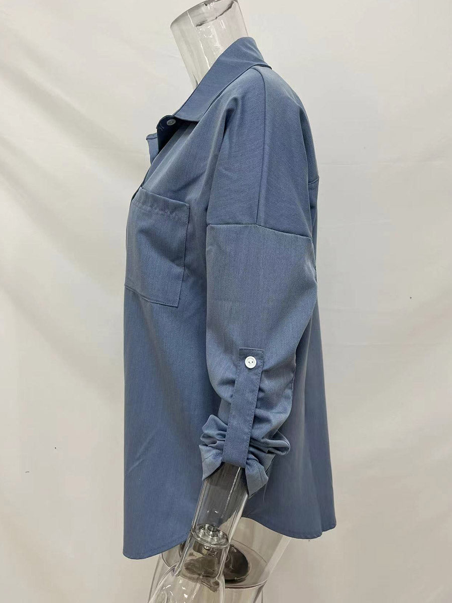 Veleaee Loose Long-Sleeved Casual Blouse (8 colors)