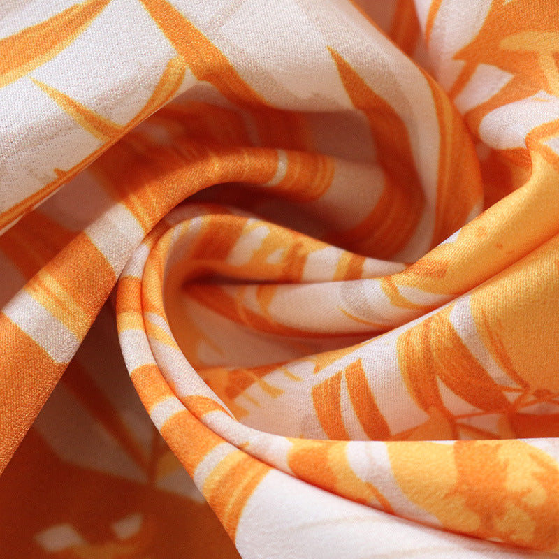 Veleaee Printed Lace-Up Loose Maxi dress