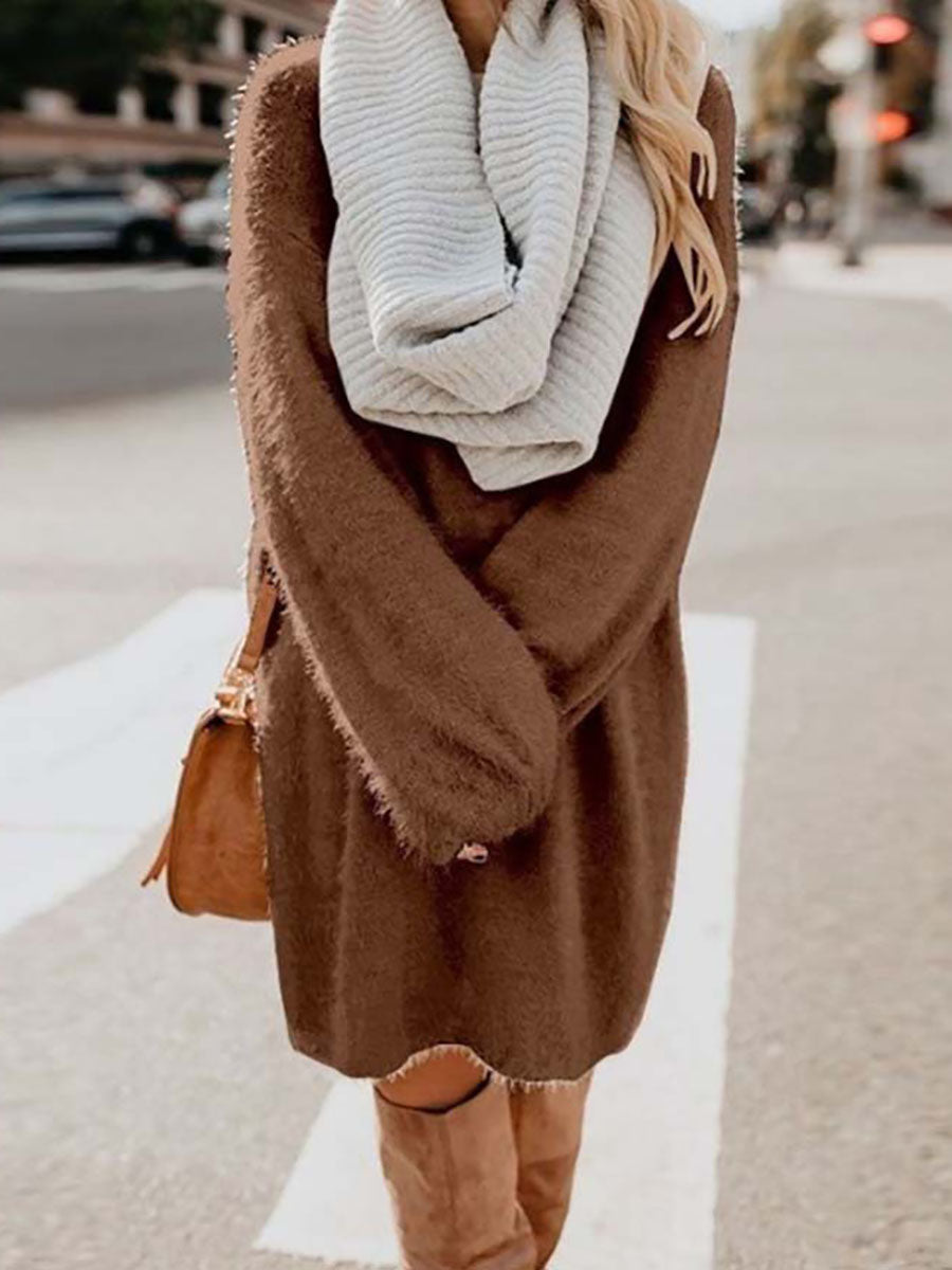 Veleaee Plush Sweater Dress(8 colors)