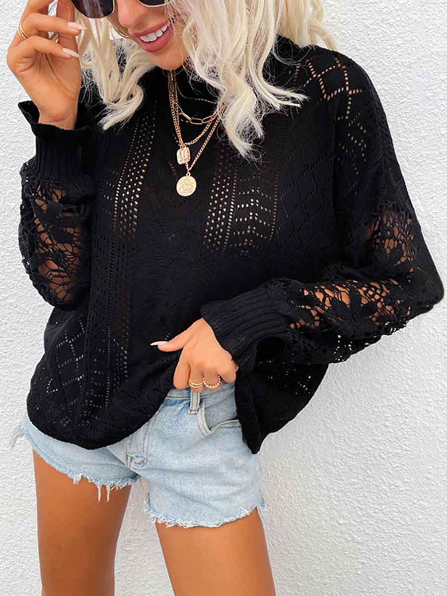 Veleaee Lace Hollow Sweater