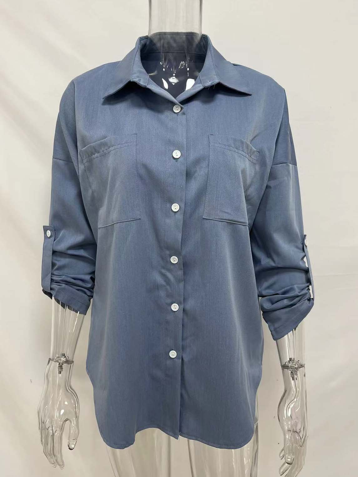 Veleaee Loose Long-Sleeved Casual Blouse (8 colors)