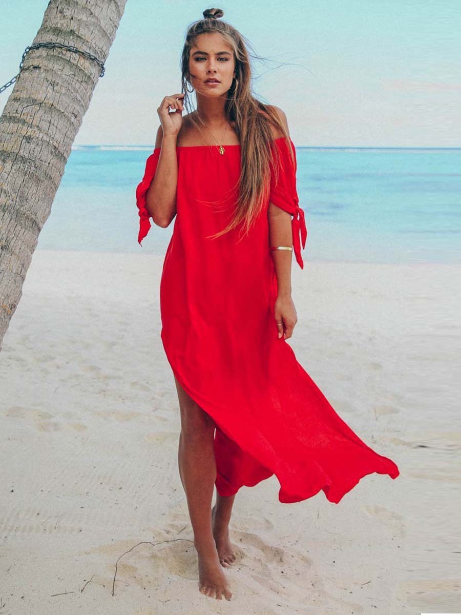 Veleaee One-Shoulder Irregular Split Dress