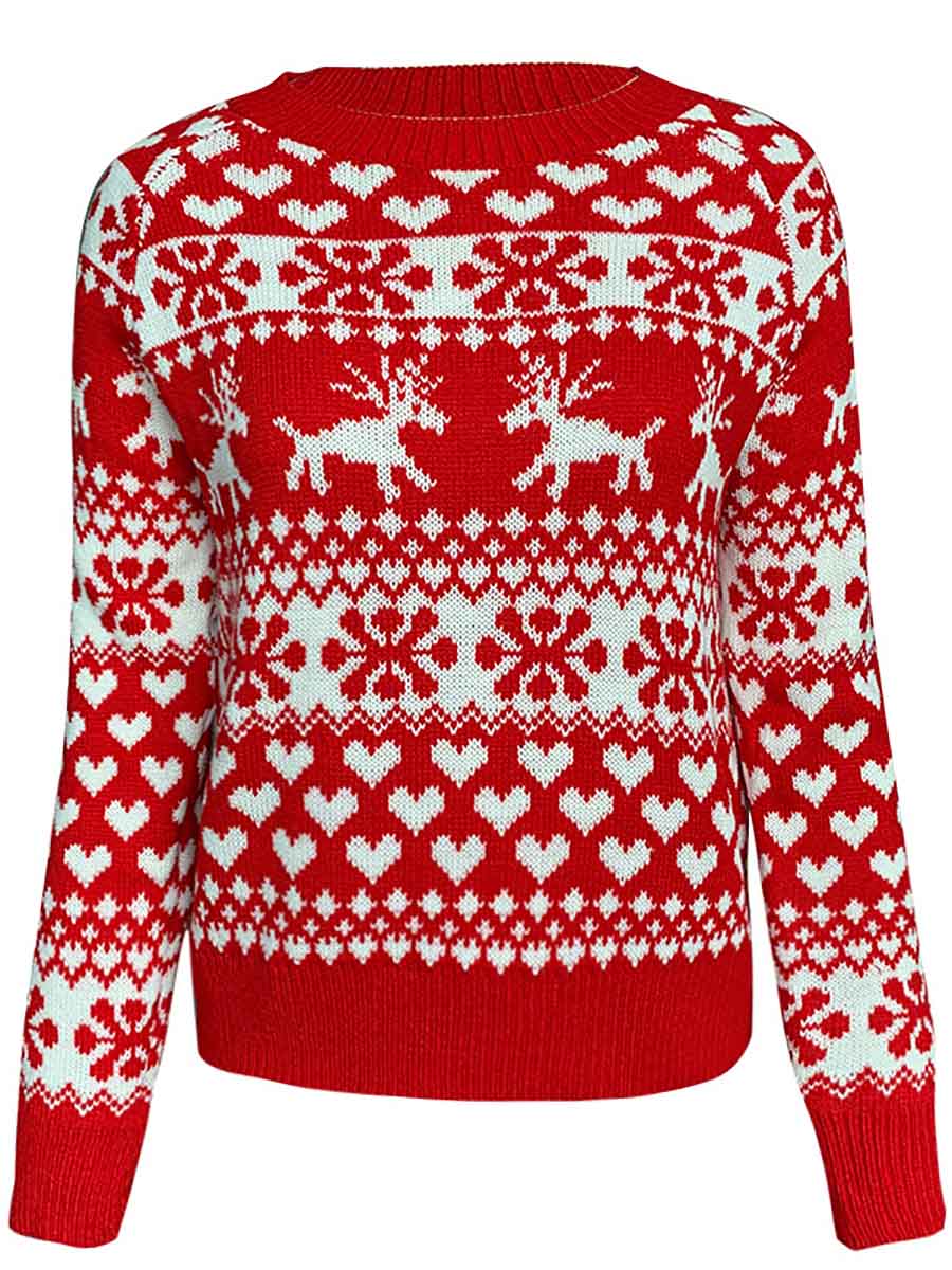 Veleaee Snowflake Moose Christmas Sweater