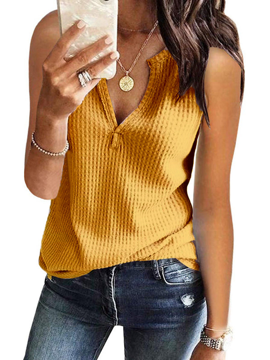 Veleaee V-Neck Solid Color T-Shirt (16 colors)