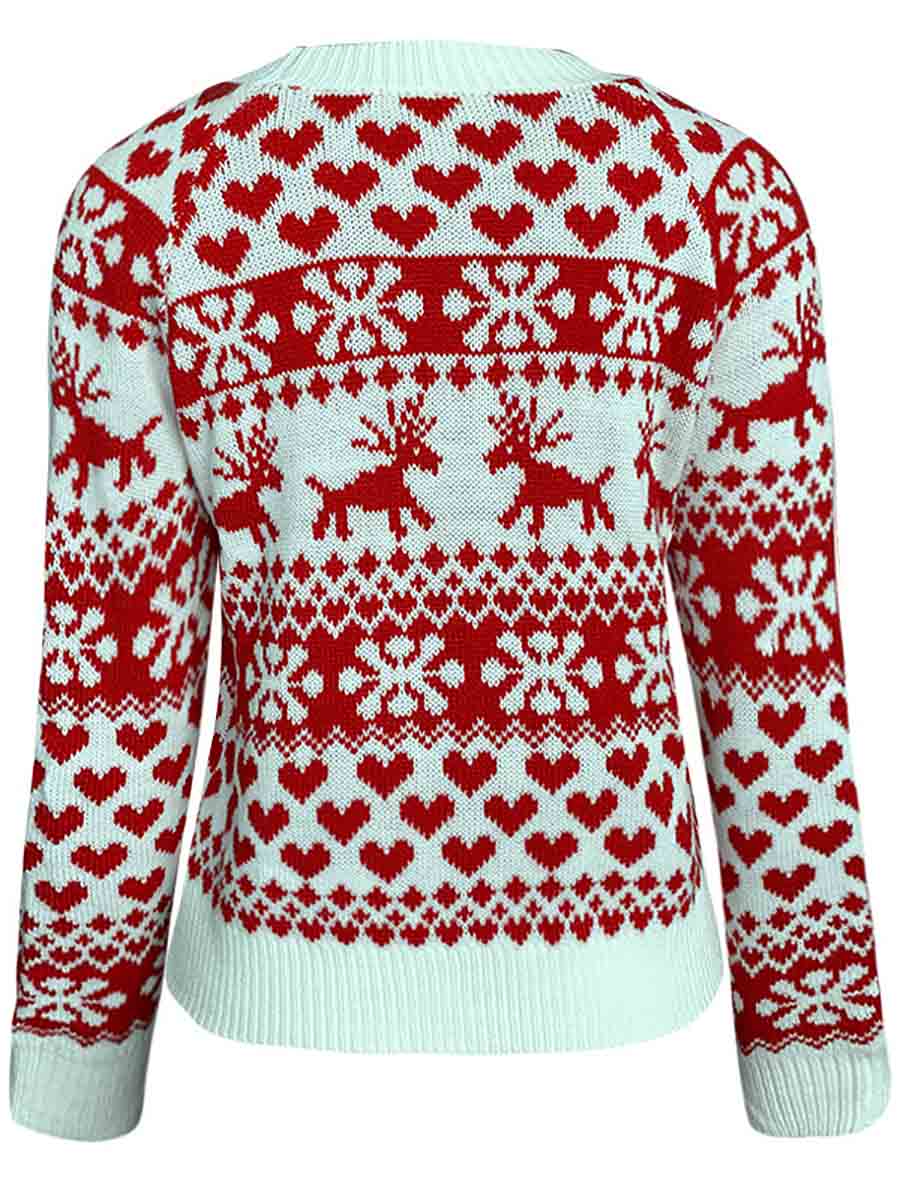 Veleaee Snowflake Moose Christmas Sweater