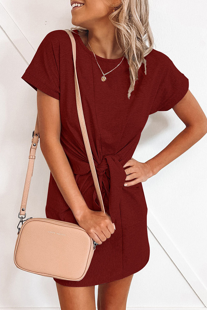 Veleaee Fashion Sexy Solid Split Joint O Neck Princess Dresses(6 colors)