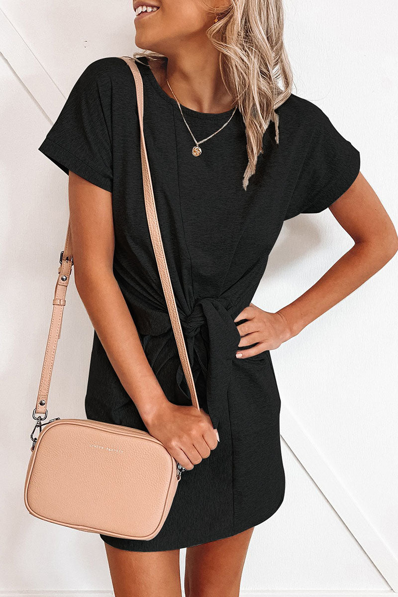 Veleaee Fashion Sexy Solid Split Joint O Neck Princess Dresses(6 colors)