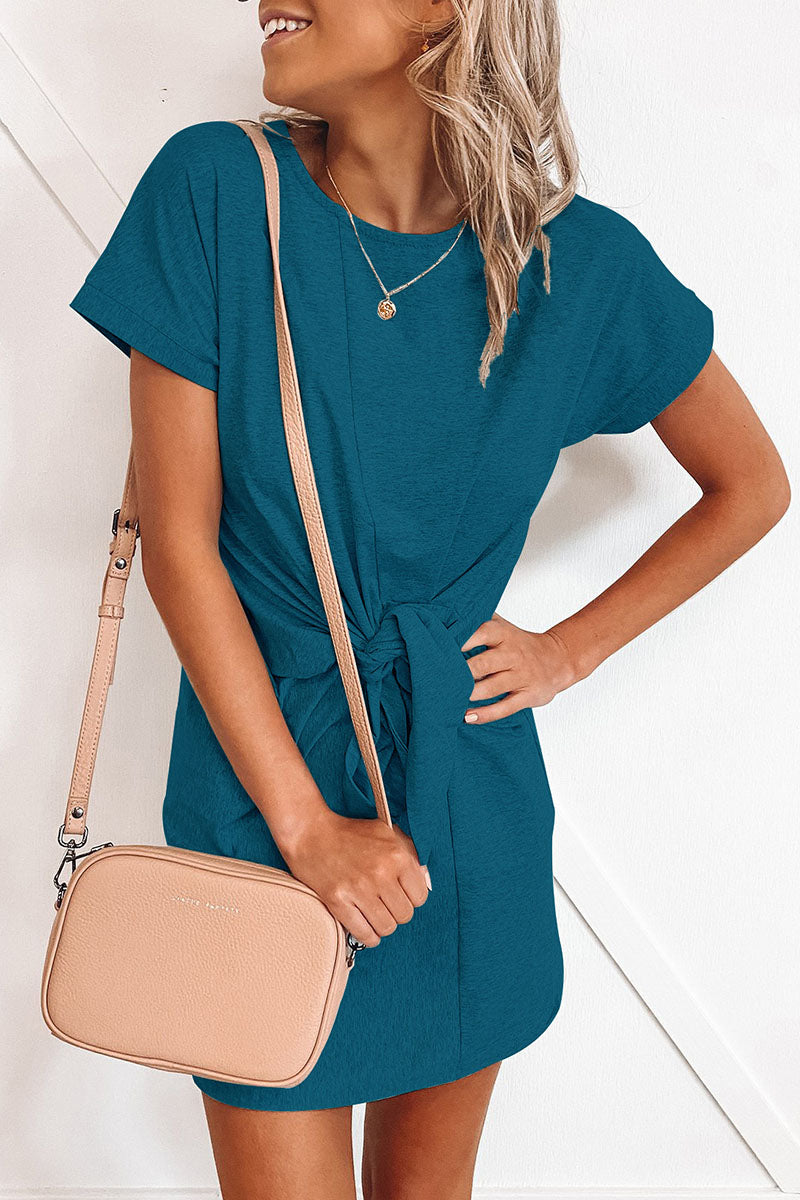 Veleaee Fashion Sexy Solid Split Joint O Neck Princess Dresses(6 colors)