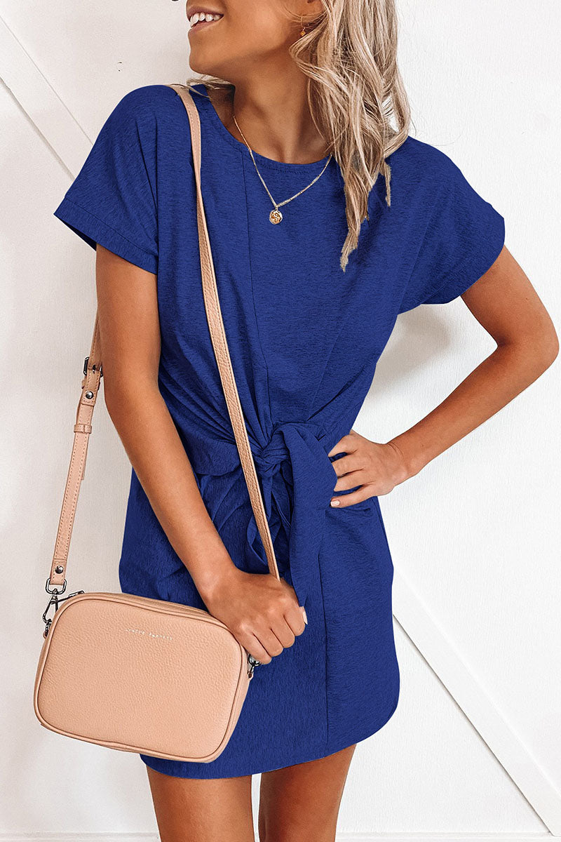 Veleaee Fashion Sexy Solid Split Joint O Neck Princess Dresses(6 colors)