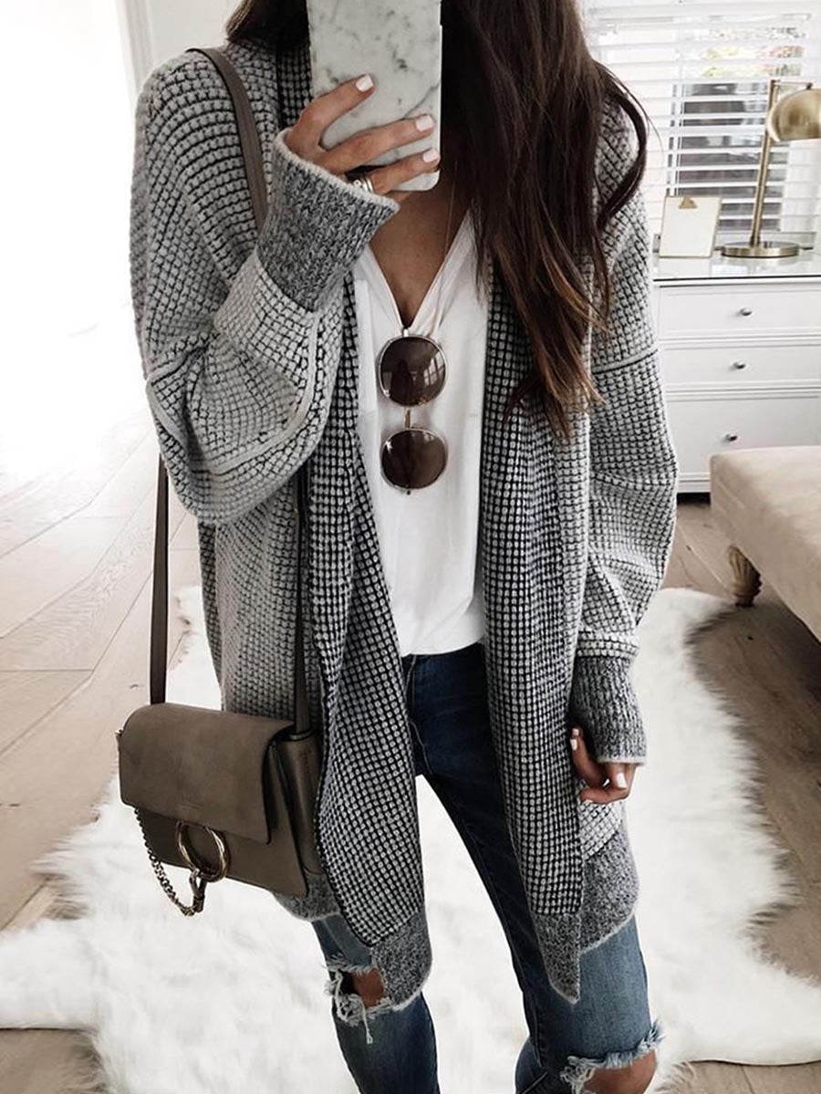 Veleaee Knitted Sweater Cardigan （3 colors）