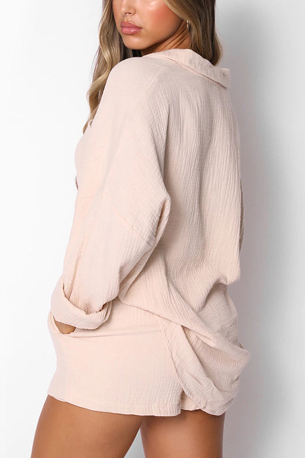 Veleaee Great Trip Button Shorts Suit