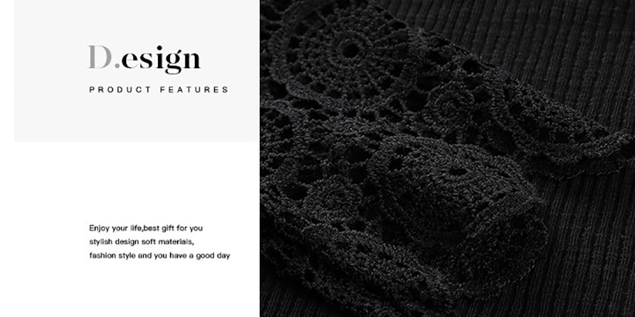 Veleaee Round Neck Stitching Lace Long Sleeve T-Shirt(14 colors)