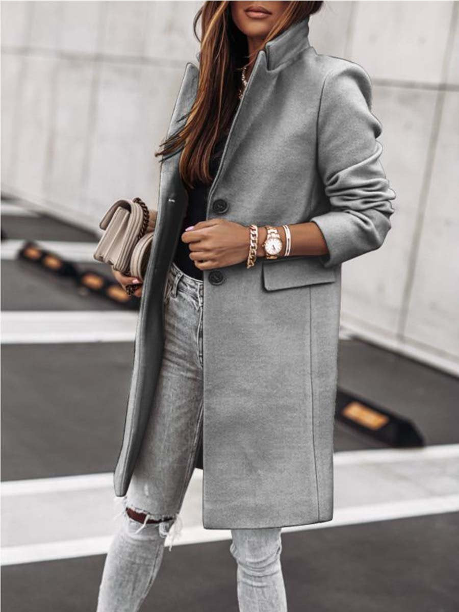 Veleaee Button Slim Coat