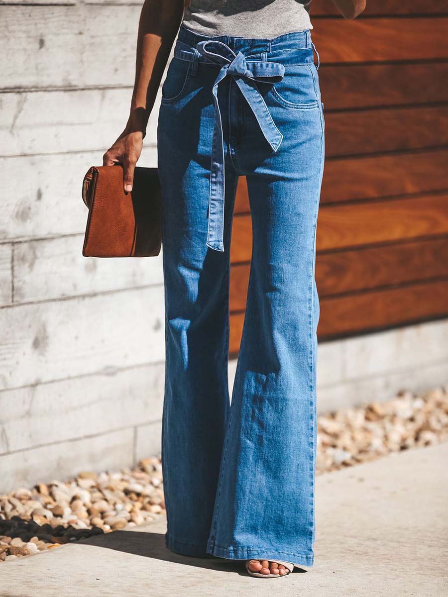 Veleaee Casual Jeans with Belt