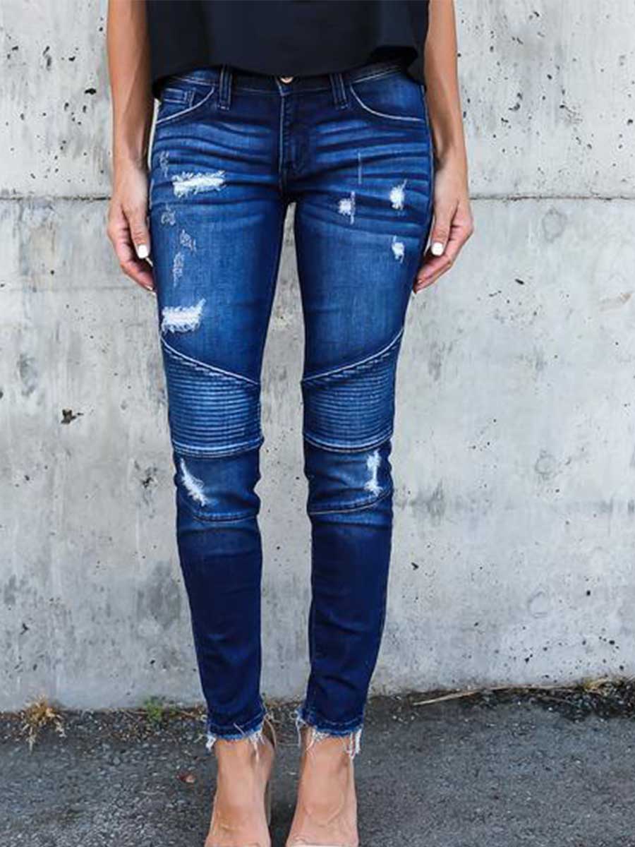 Veleaee Stretch Blue Jeans