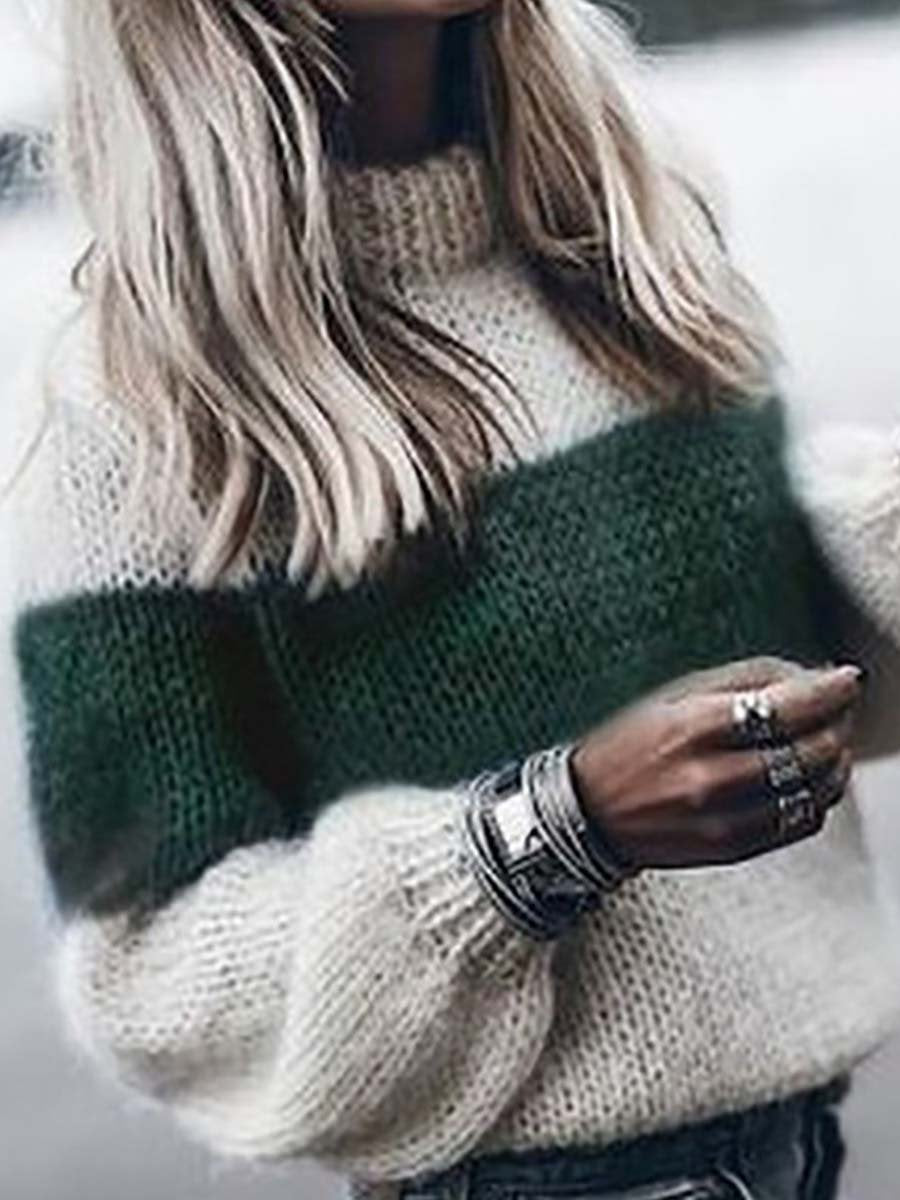 Veleaee Round Neck Knitted Sweater