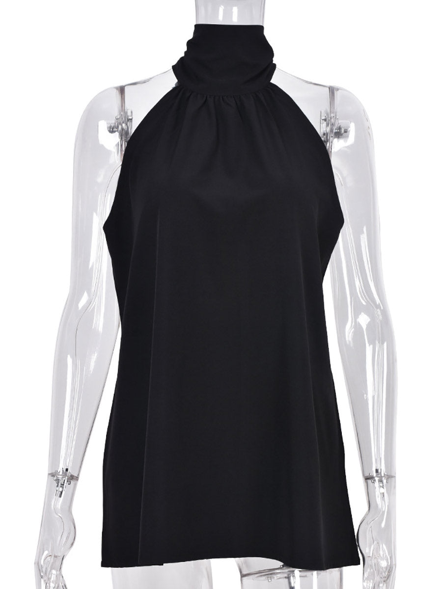 Veleaee Loose Strapless Hanging Neck Sexy Tops