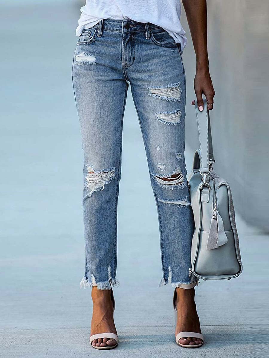 Veleaee Slim Fit Ripped Jeans (3 colors)