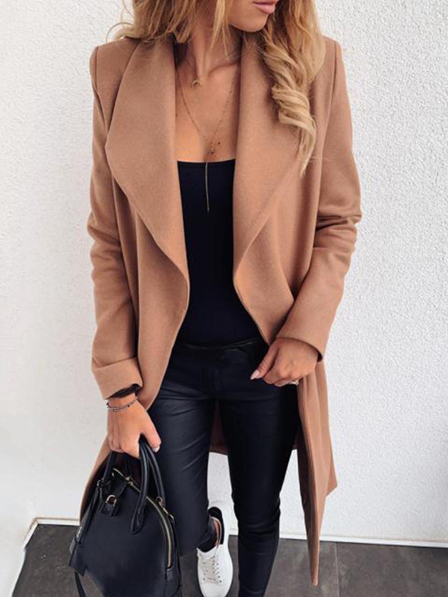 Veleaee Belt Pocket Coat