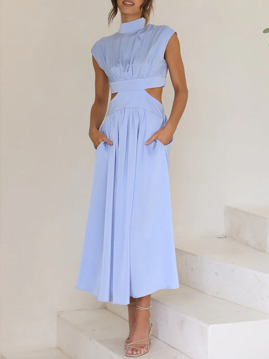 Veleaee Macaron Color Waistless Dress