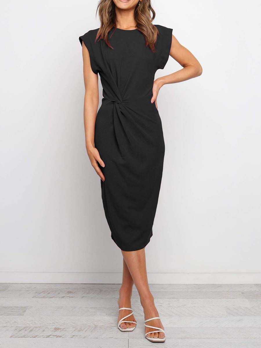 Veleaee Twist Knot Midi Dress