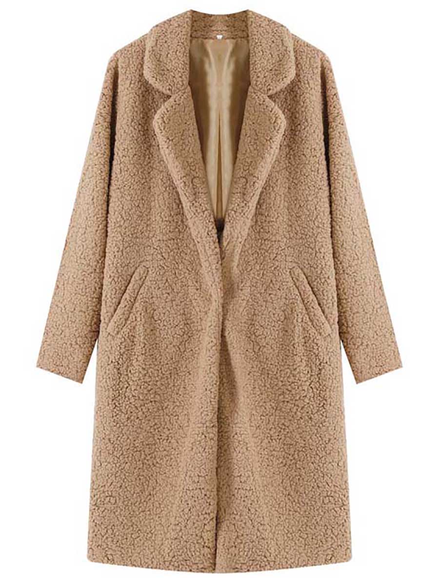 Veleaee Long-Sleeved Lapel Plush Jacket(7 colors)