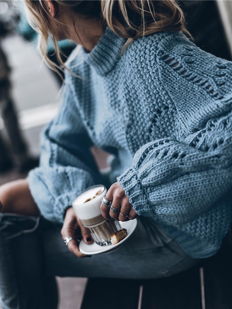 Veleaee Round Neck Hollow Sweater(7 colors)