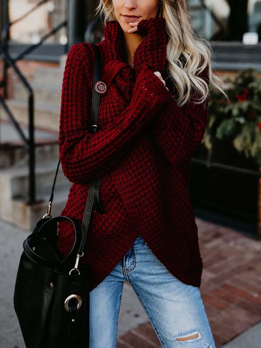 Veleaee Irregular Winter Shawl Sweater