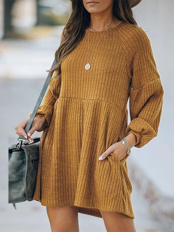 Veleaee Knitted Long Sleeve Dress