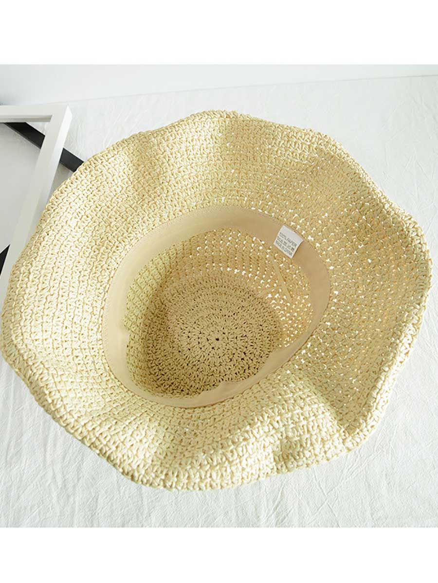 Veleaee Vacation Cool Hat Seaside Khaki Beach Hat