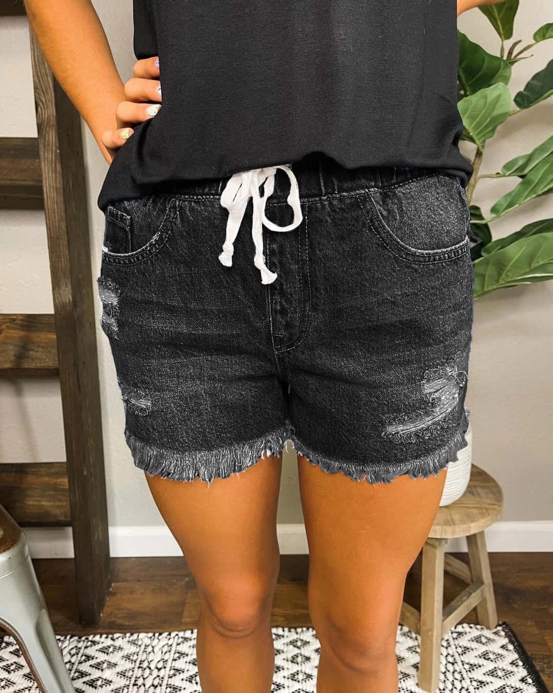 Veleaee Distressed Jogger Shorts
