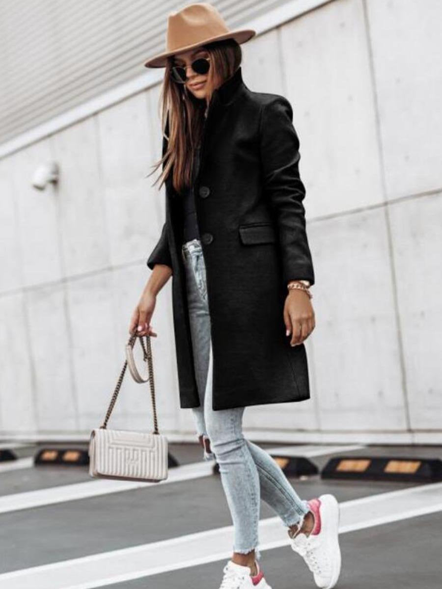 Veleaee Button Slim Coat